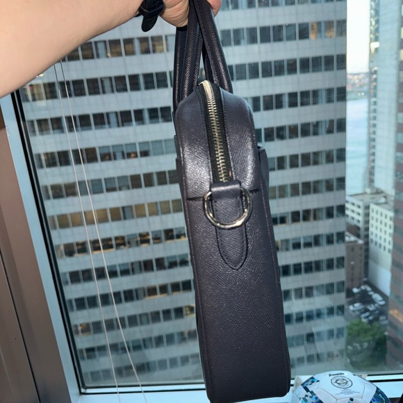 Dark Navy leather Coach briefcase - Picture 2 of 5